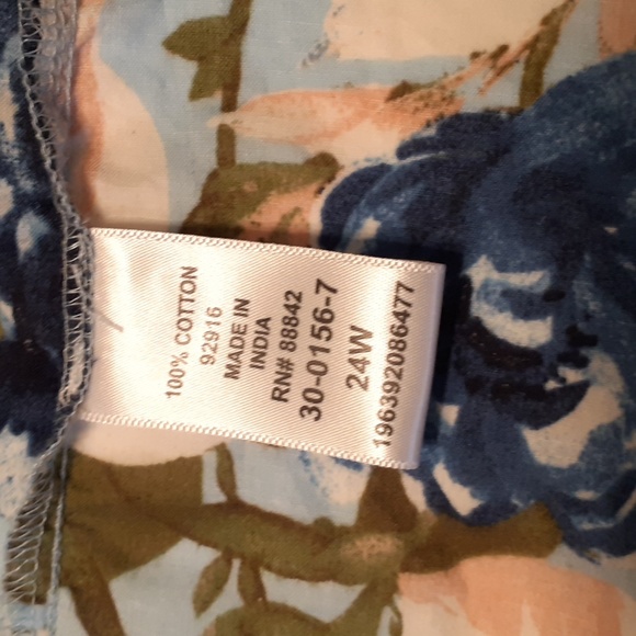 Roaman's women's Plus size 24 floral tunic Top Light Blue - Picture 6 of 9